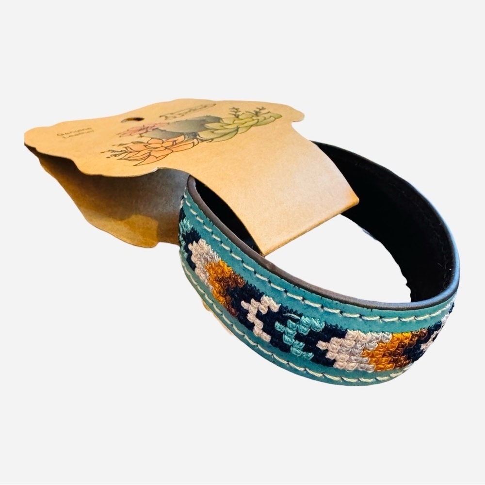 Justin Boots Genuine Leather Embroidered Bracelet - NWT